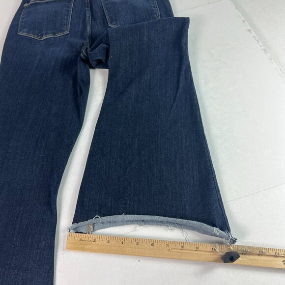 Judy Blue Jean Women 30x30* Flare High Rise Dark Blue Faded Raw Hem Denim Tag 29 - Picture 11 of 16